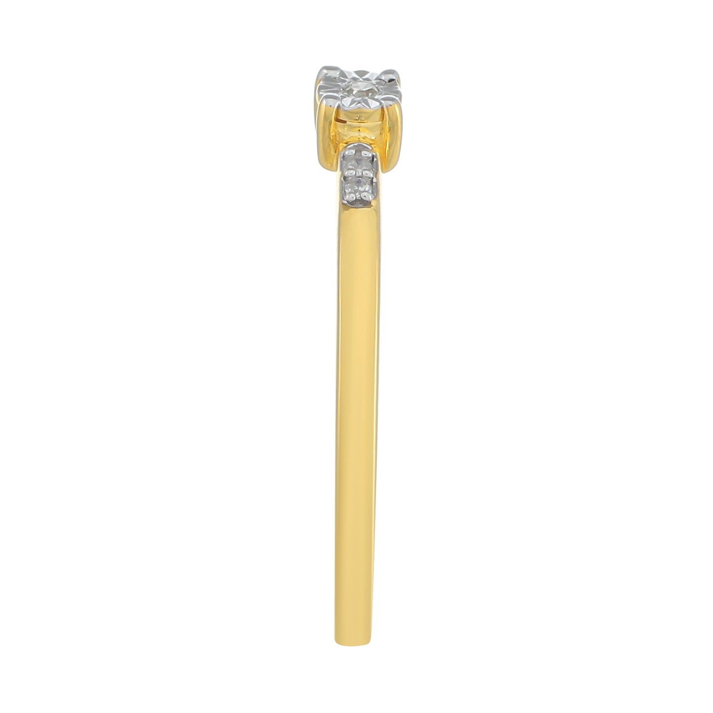 Goldplattierter Silberring mit weißem Diamant