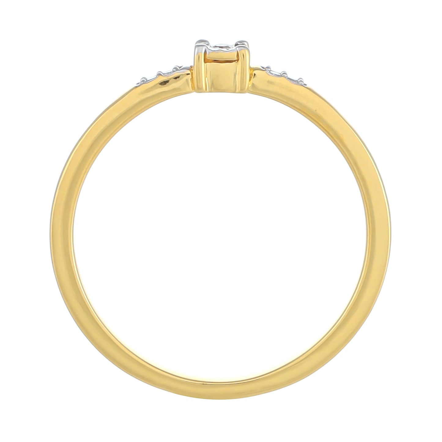 Goldplattierter Silberring mit weißem Diamant