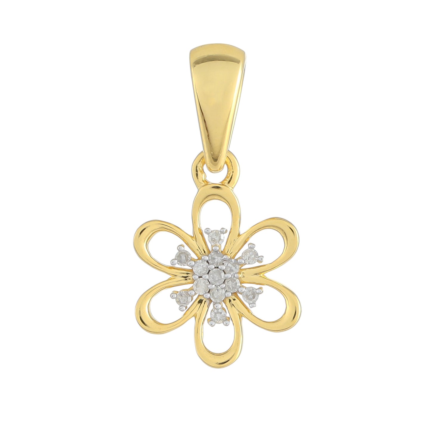 Goldplattierter Silberanhänger mit weißem Diamant