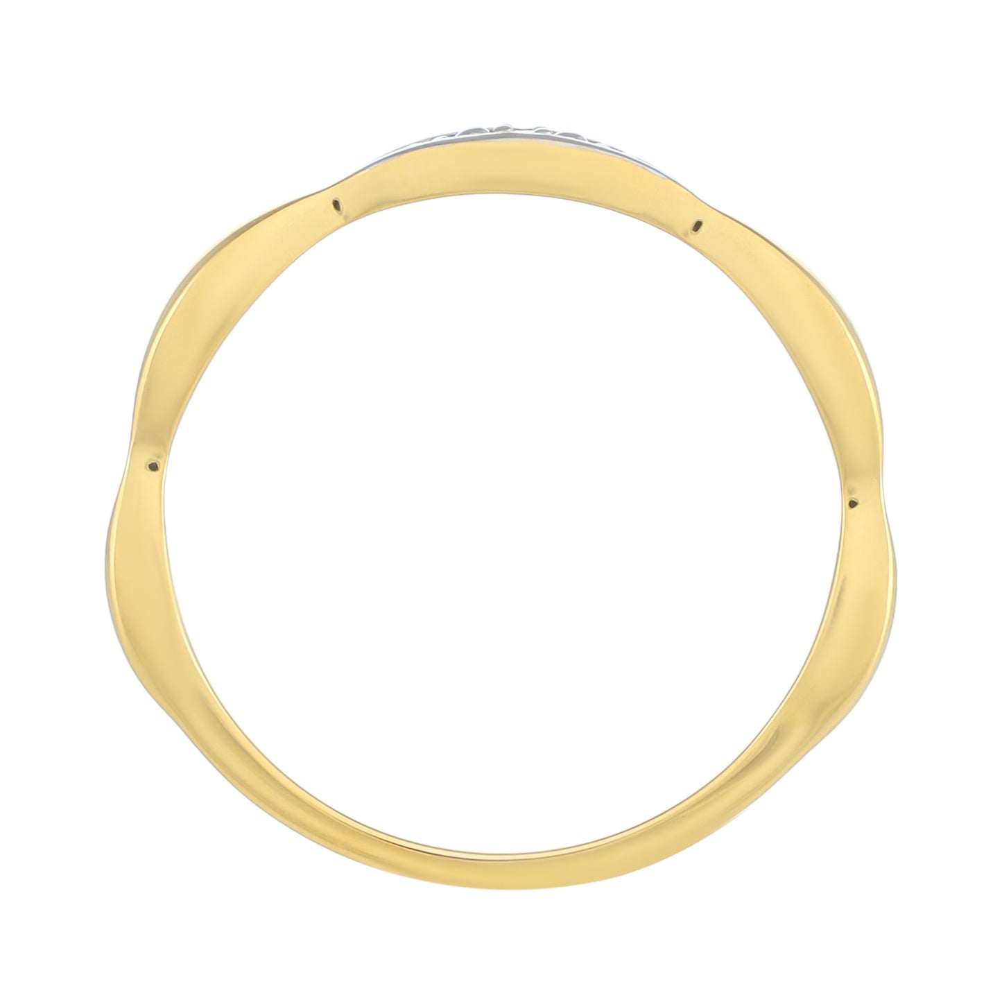 Goldplattierter Silberring mit weißem Diamant