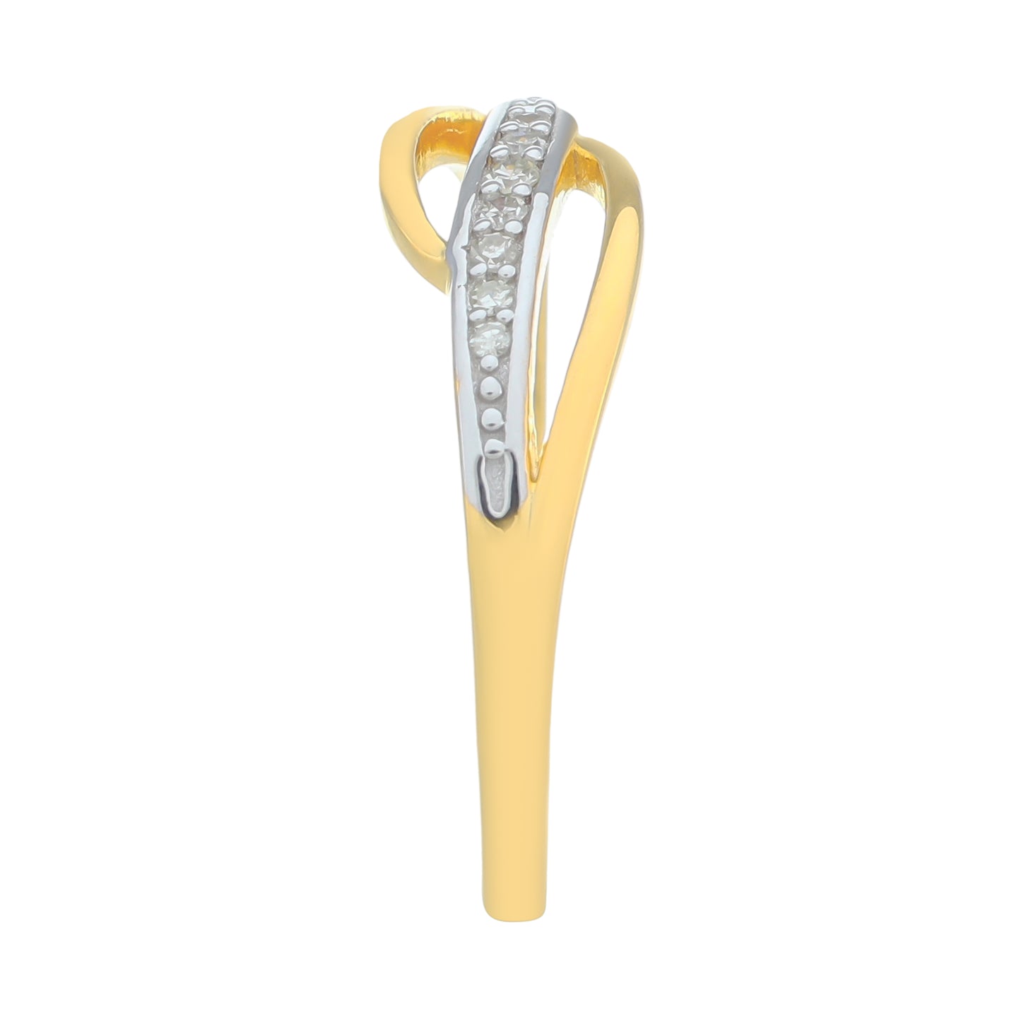 Goldplattierter Silberring mit weißem Diamant