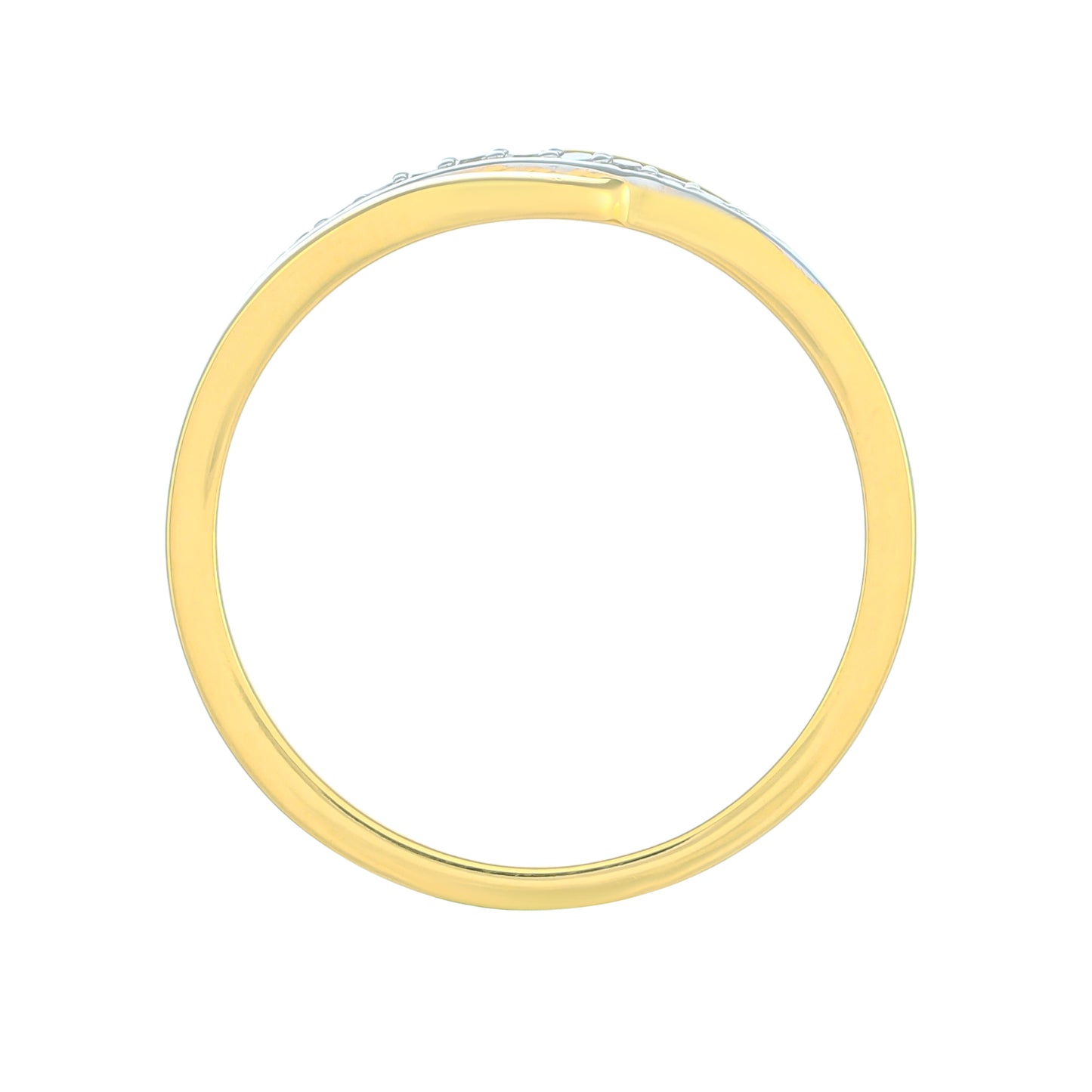Goldplattierter Silberring mit weißem Diamant