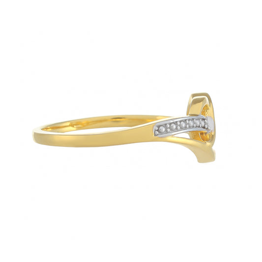 Goldplattierter Silberring mit weißem Diamant