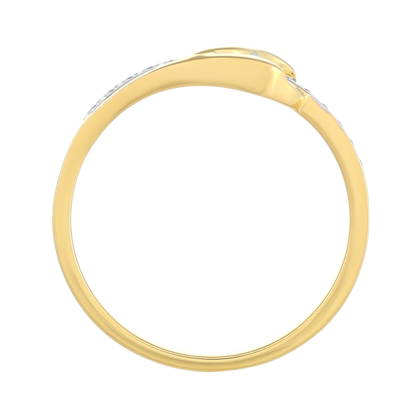 Goldplattierter Silberring mit weißem Diamant