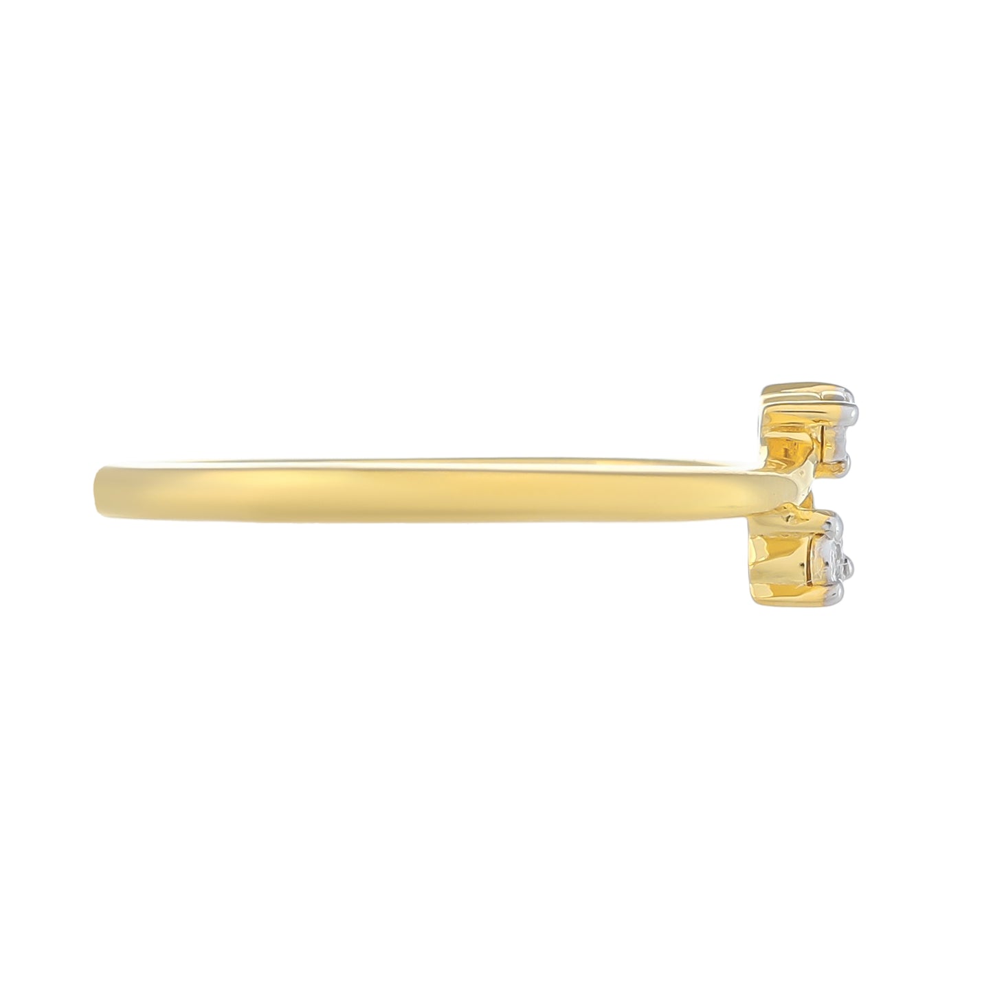 Goldplattierter Silberring mit weißem Diamant