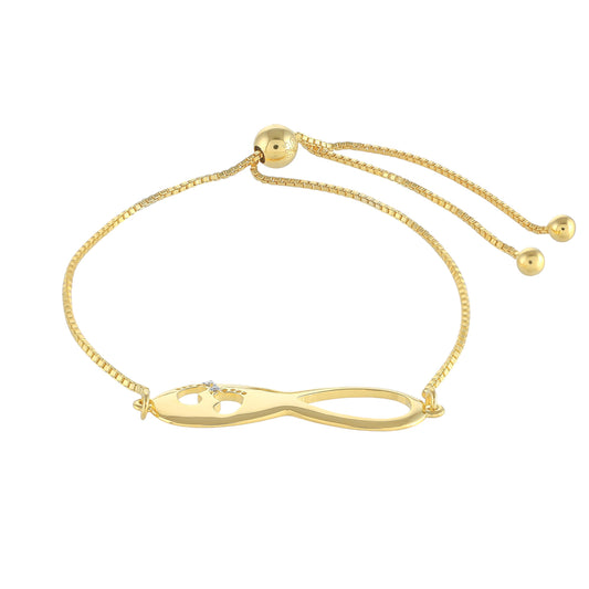 Goldplattiertes Silberarmband mit weißem Diamant