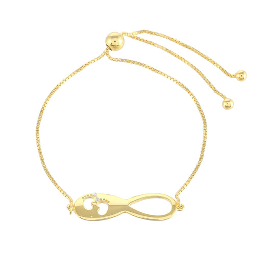 Goldplattiertes Silberarmband mit weißem Diamant