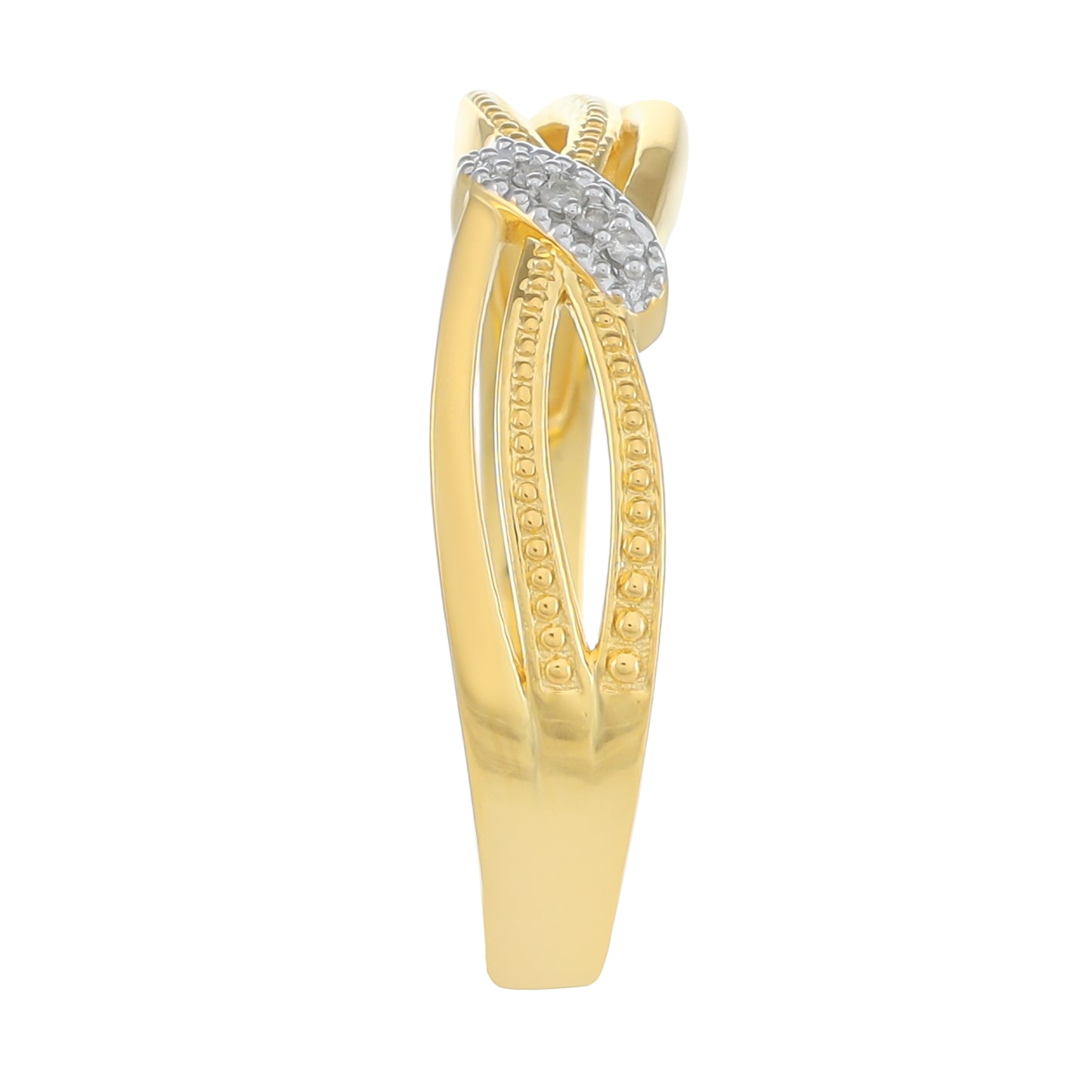 Goldplattierter Silberring mit weißem Diamant