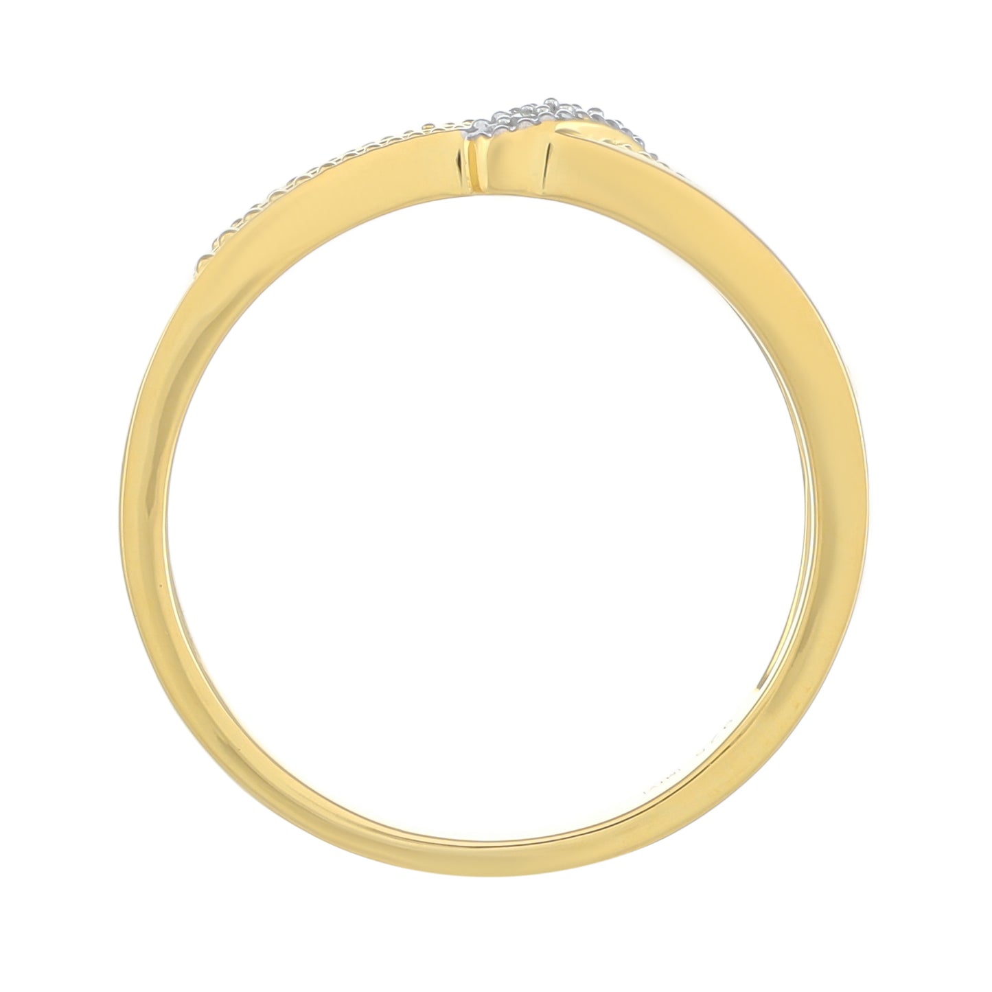 Goldplattierter Silberring mit weißem Diamant