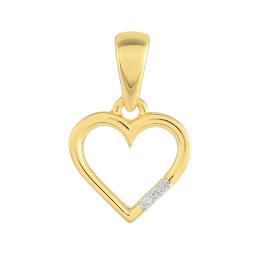 Goldplattierter Silberanhänger mit weißem Diamant