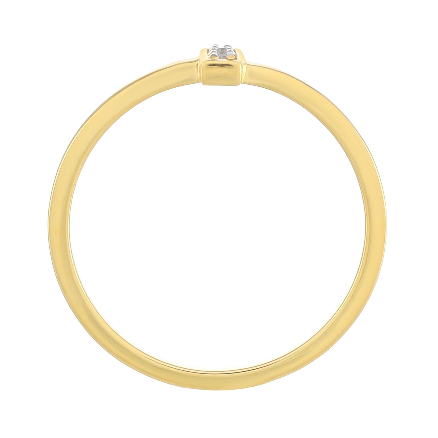 Goldplattierter Silberring mit weißem Diamant