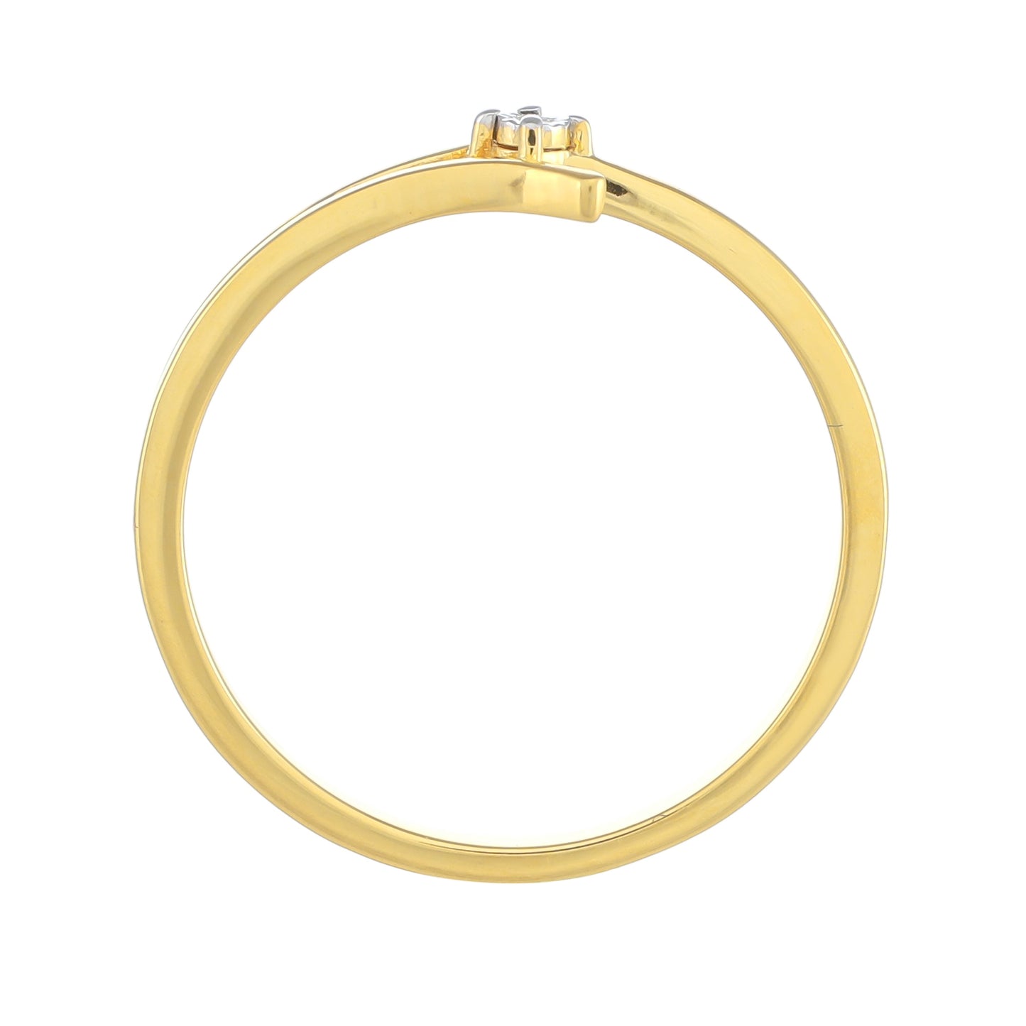 Goldplattierter Silberring mit weißem Diamant