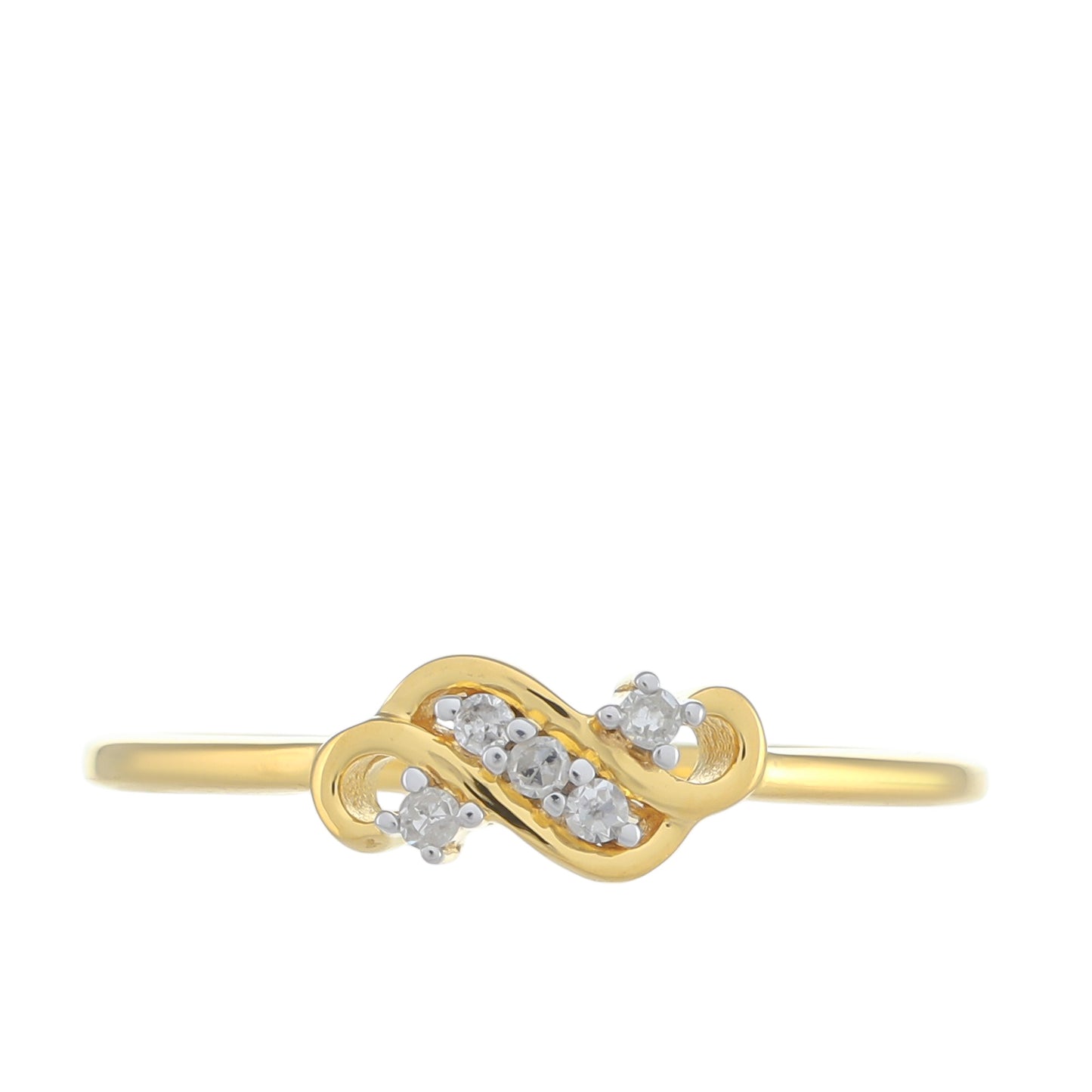 Goldplattierter Silberring mit weißem Diamant