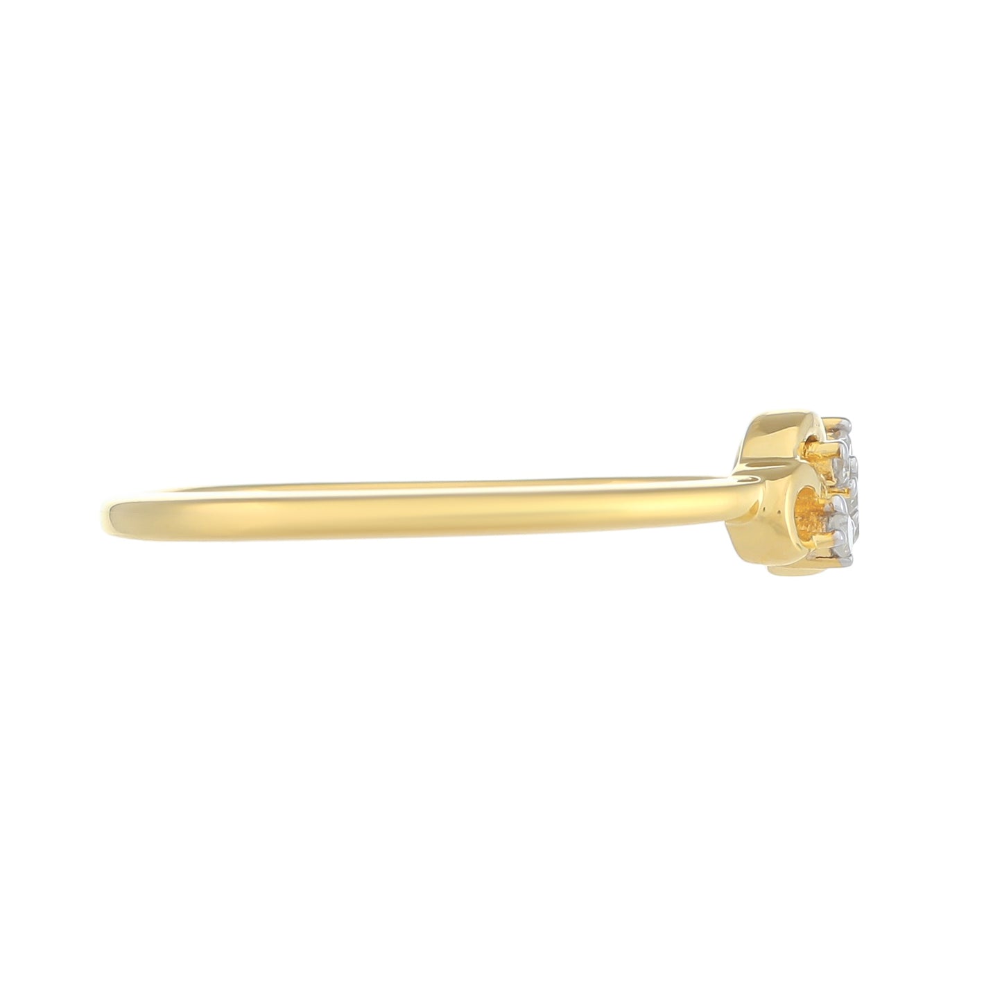 Goldplattierter Silberring mit weißem Diamant