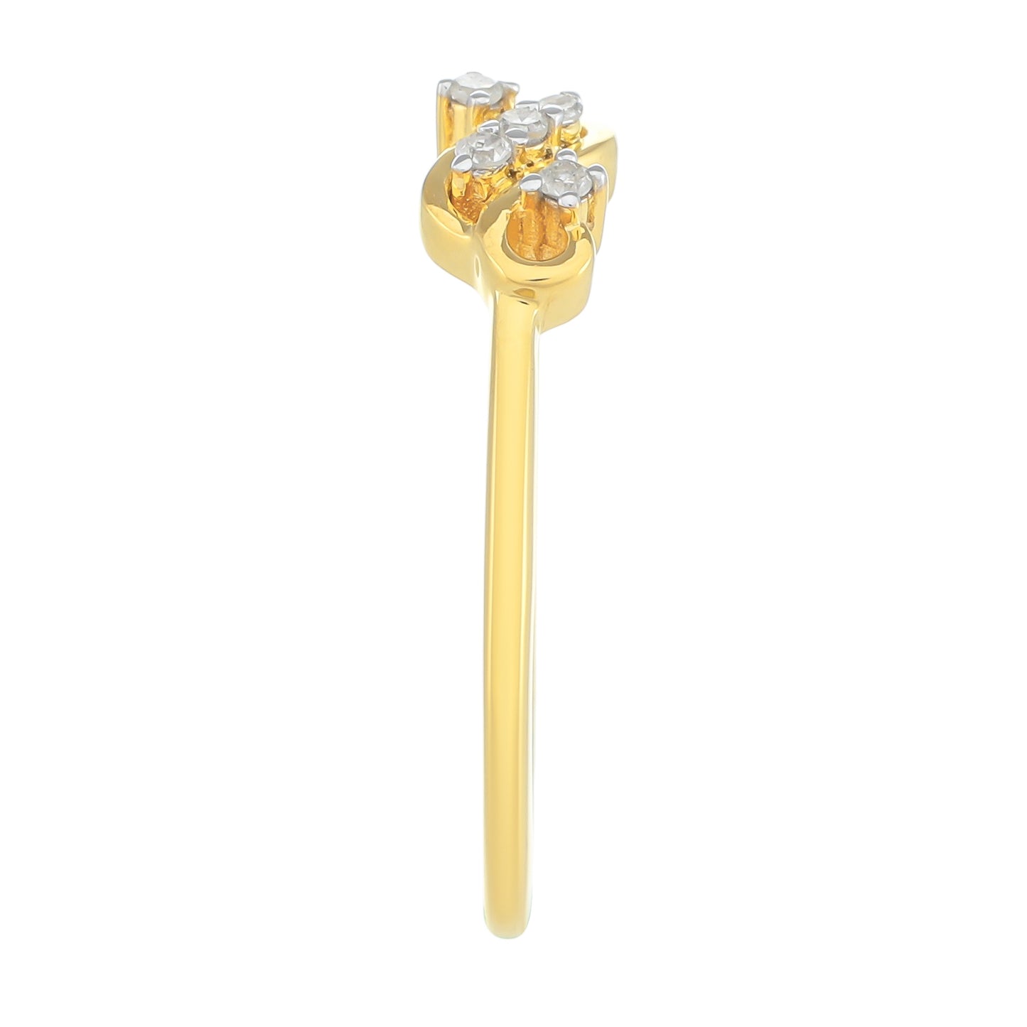 Goldplattierter Silberring mit weißem Diamant