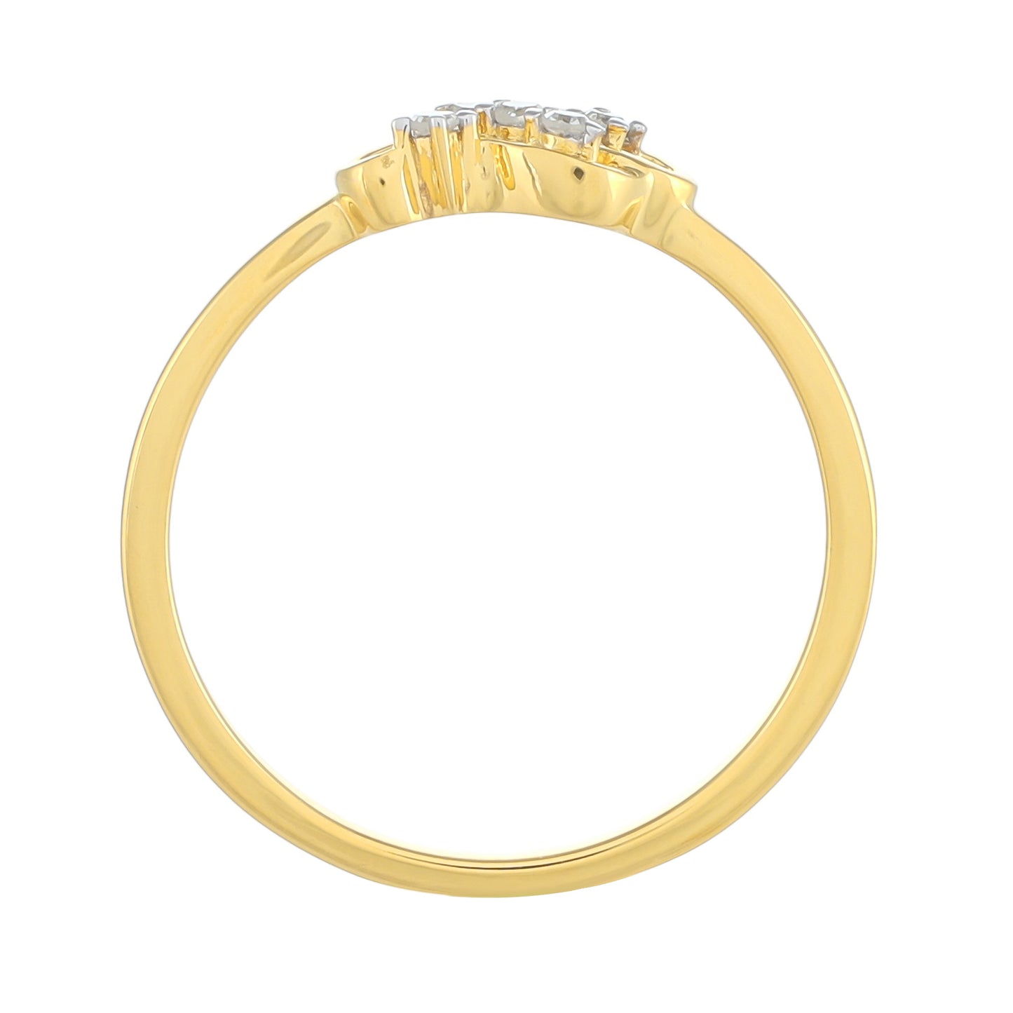 Goldplattierter Silberring mit weißem Diamant
