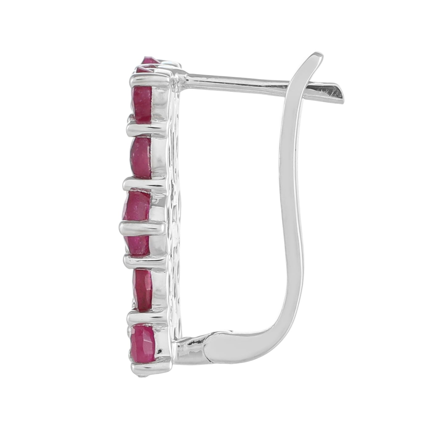 Silberohrringe mit Thai Rubin