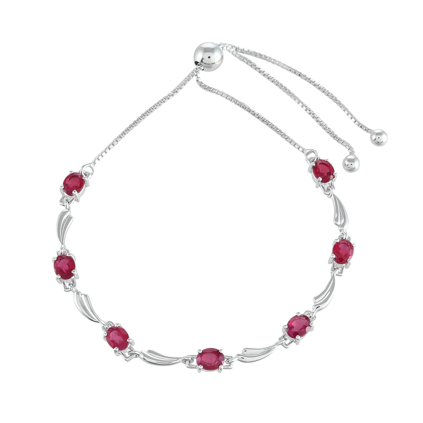 Silberarmband mit Thai Rubin