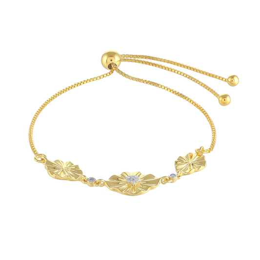 Goldplattiertes Silberarmband mit weißem Diamant