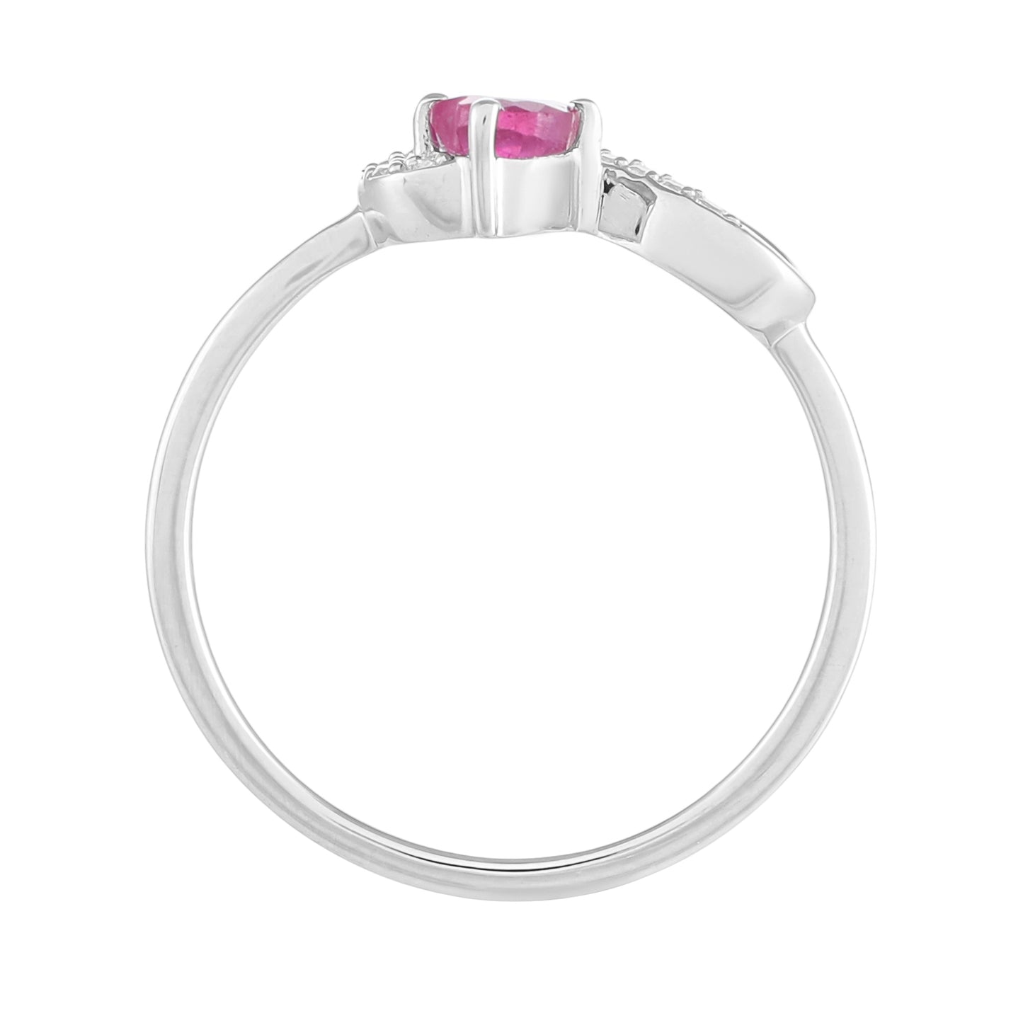 Silberring mit Thai Rubin und weißem Topas