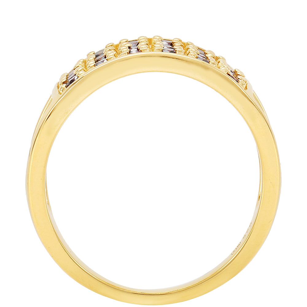 Goldplattierter Silberring mit rotem Diamant