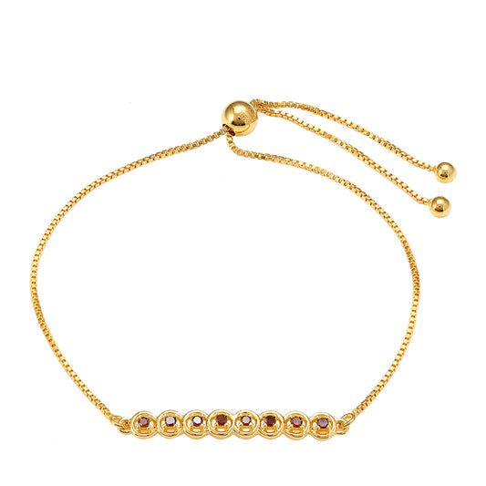 Goldplattiertes Silberarmband mit rotem Diamant