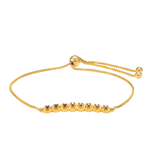 Goldplattiertes Silberarmband mit rotem Diamant