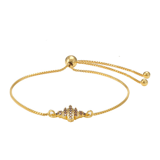 Goldplattiertes Silberarmband mit rotem Diamant