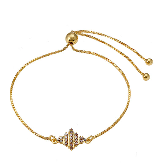 Goldplattiertes Silberarmband mit rotem Diamant