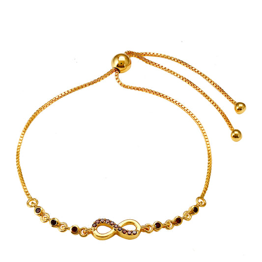 Goldplattiertes Silberarmband mit rotem Diamant