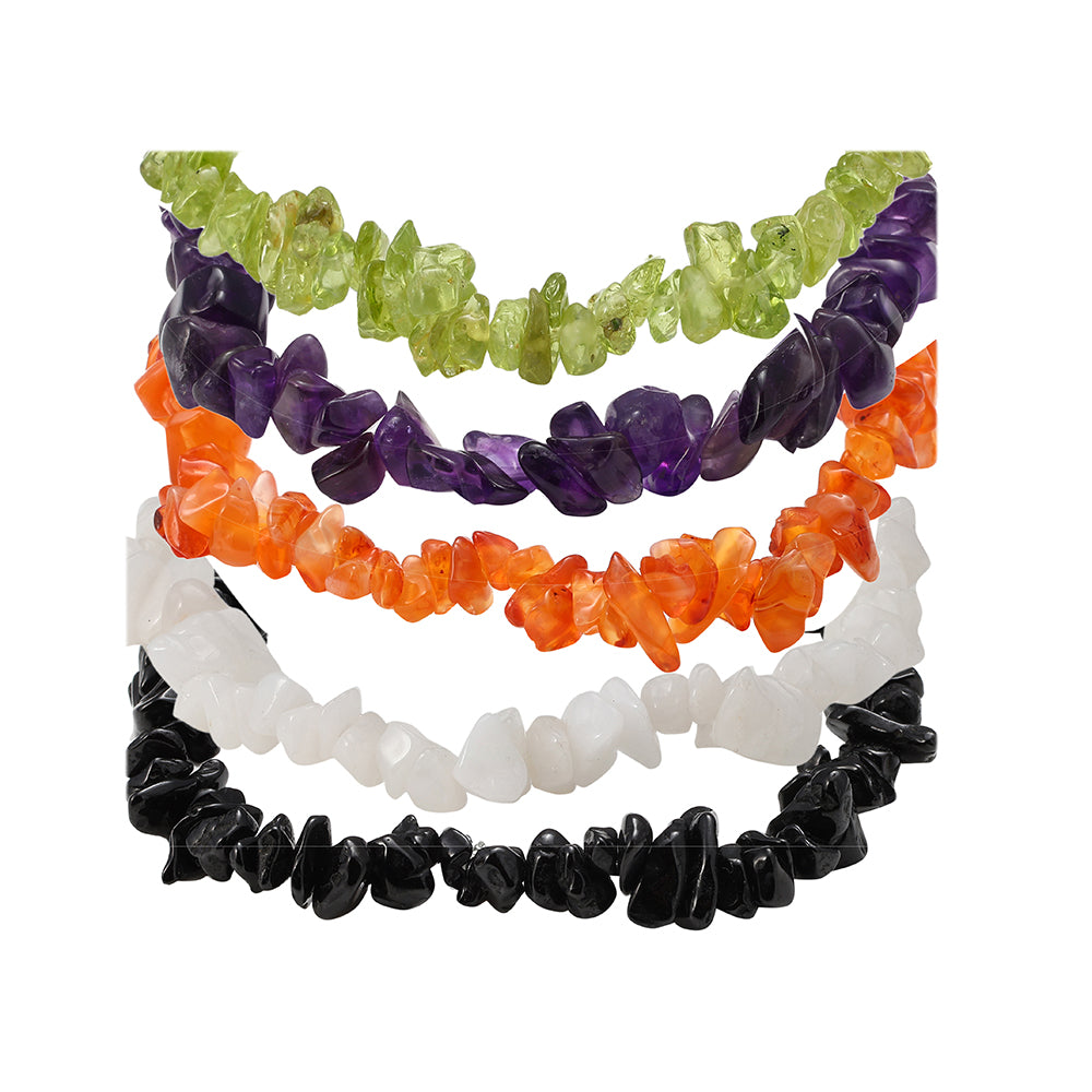 Schmuckgarnitur aus Nugget mit Amethyst und Karneol