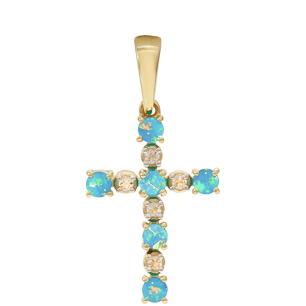 Goldanhänger mit äthiopischem Paraiba-Blauopal und weißem Topas