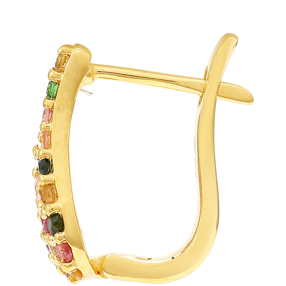 Goldplattierte Silberohrringe mit regenbogenfarbenem Turmalin aus Pelmadulla