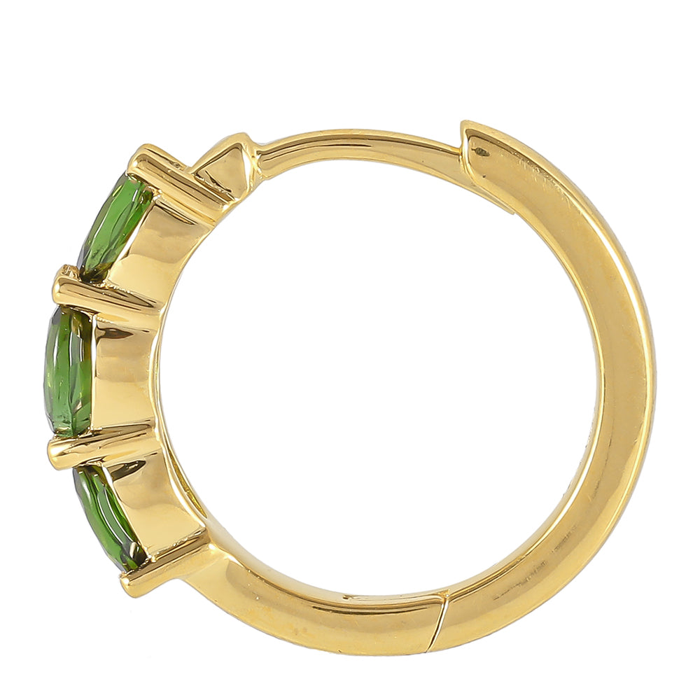 Goldplattierte Silberohrringe mit grünem Turmalin