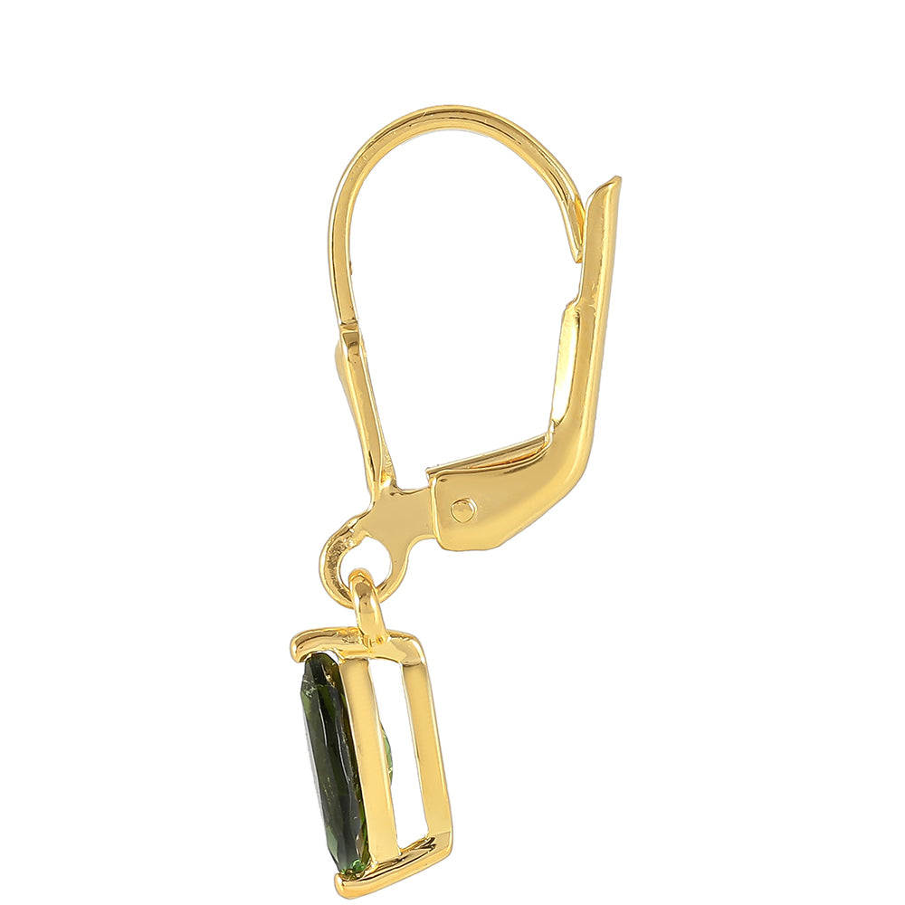 Goldplattierte Silberohrringe mit grünem Turmalin