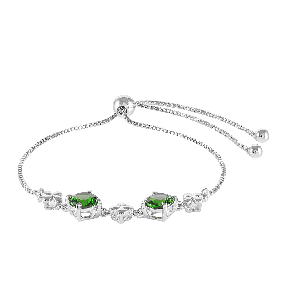 Silberarmband mit Chromdiopsid