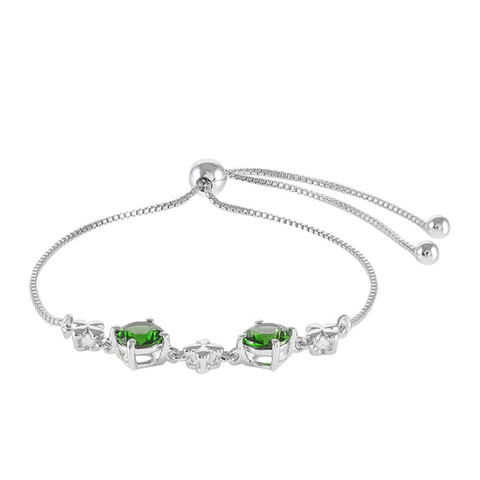 Silberarmband mit Chromdiopsid