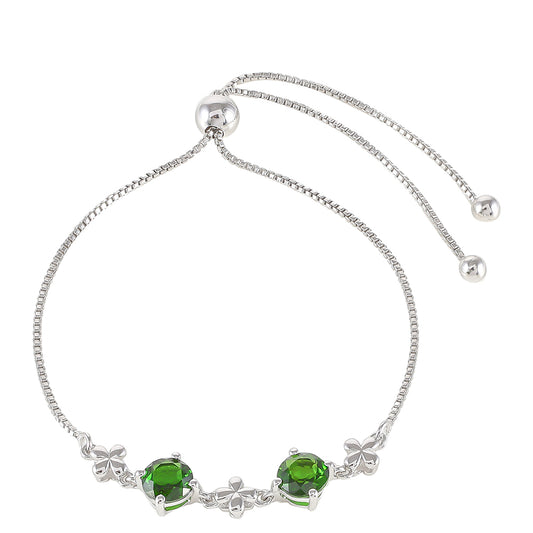 Silberarmband mit Chromdiopsid