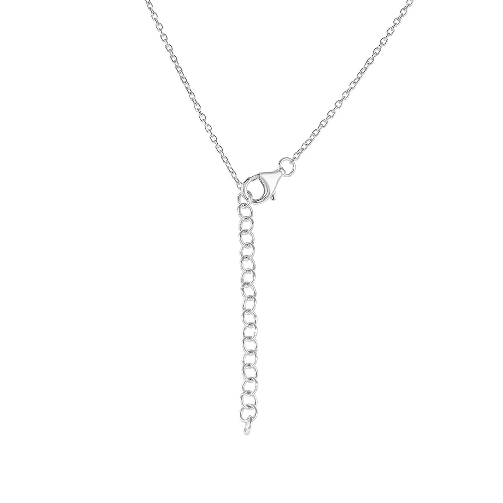 Silberhalskette mit Chromdiopsid und weißem Topas