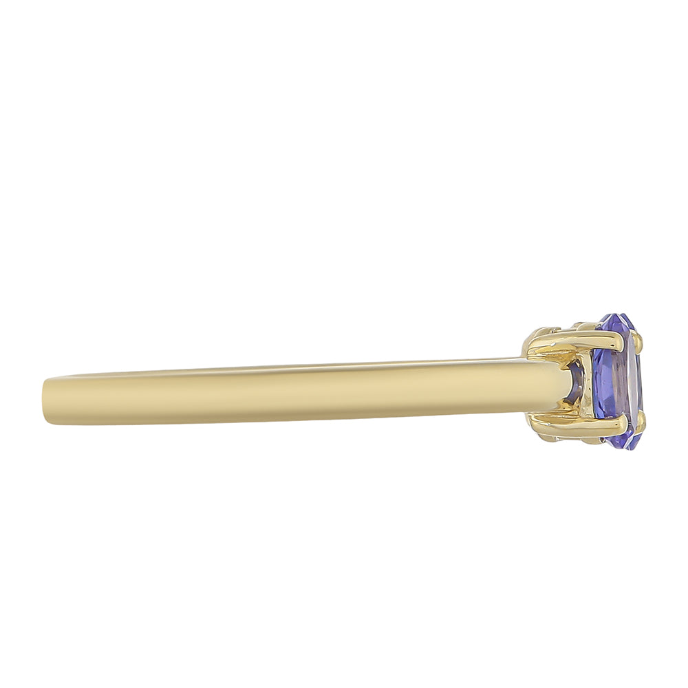 Goldring mit Tansanit - Klasse AAA
