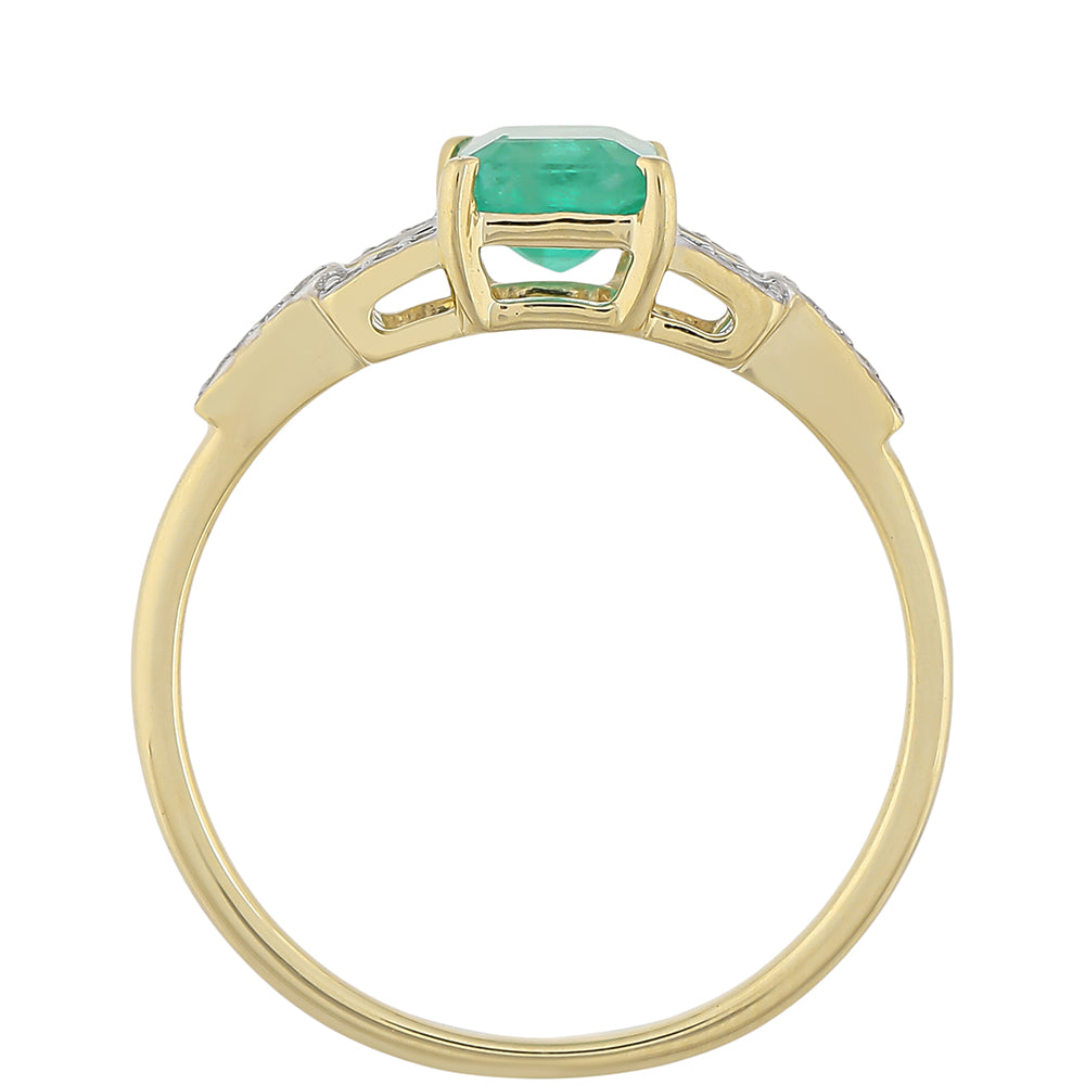 Goldring mit brasilianischem Smaragd und weißem Topas