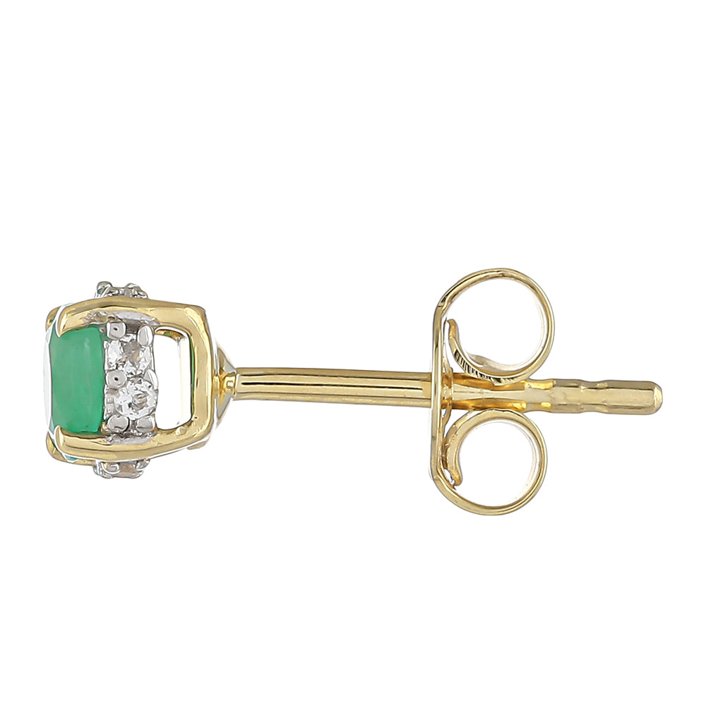 Goldohrringe mit brasilianischem Smaragd und weißem Topas
