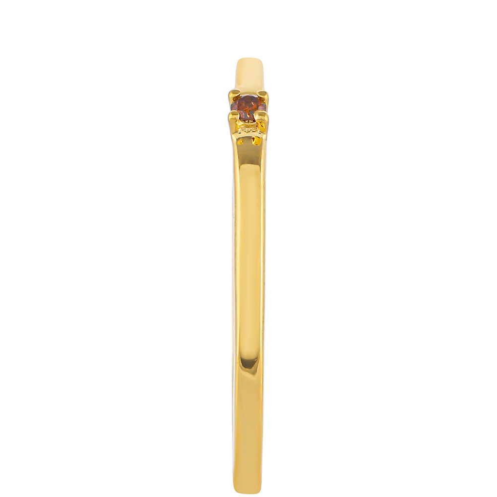 Goldplattierter Silberring mit rotem Diamant