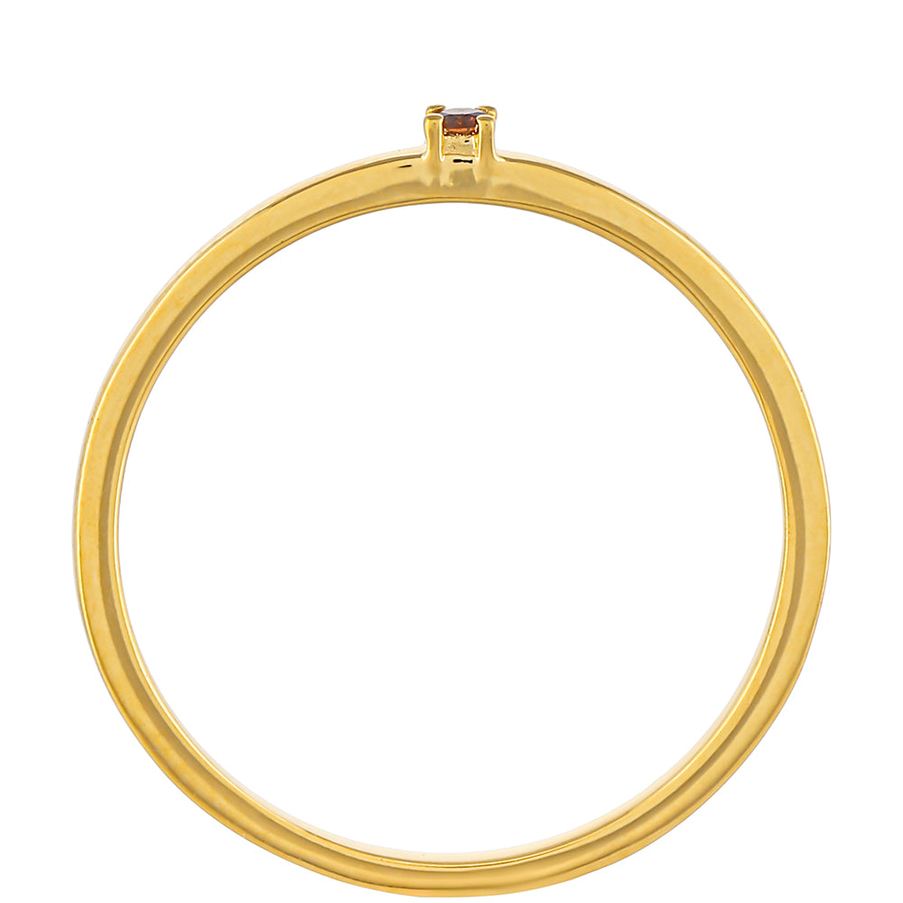 Goldplattierter Silberring mit rotem Diamant