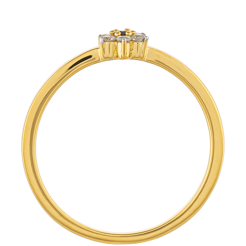 Goldplattierter Silberring mit rotem Diamant und weißem Diamant