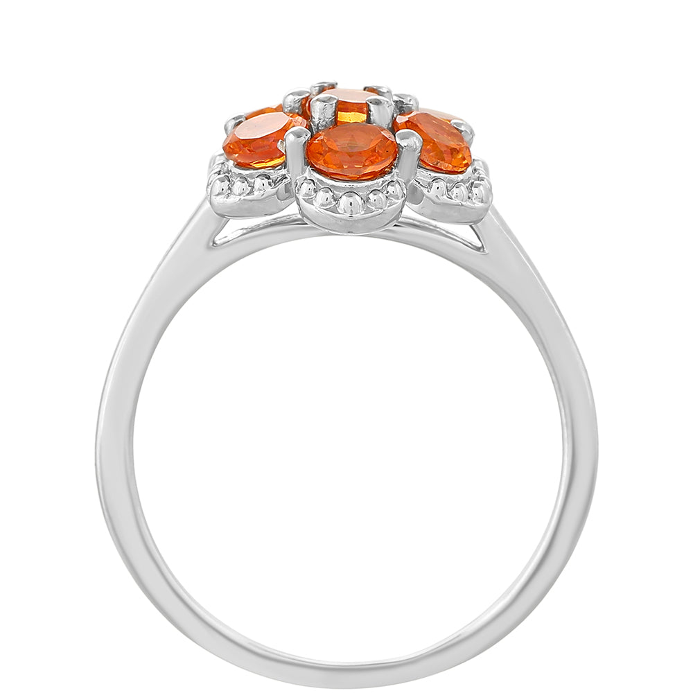 Silberring mit Padparadscha Quarz