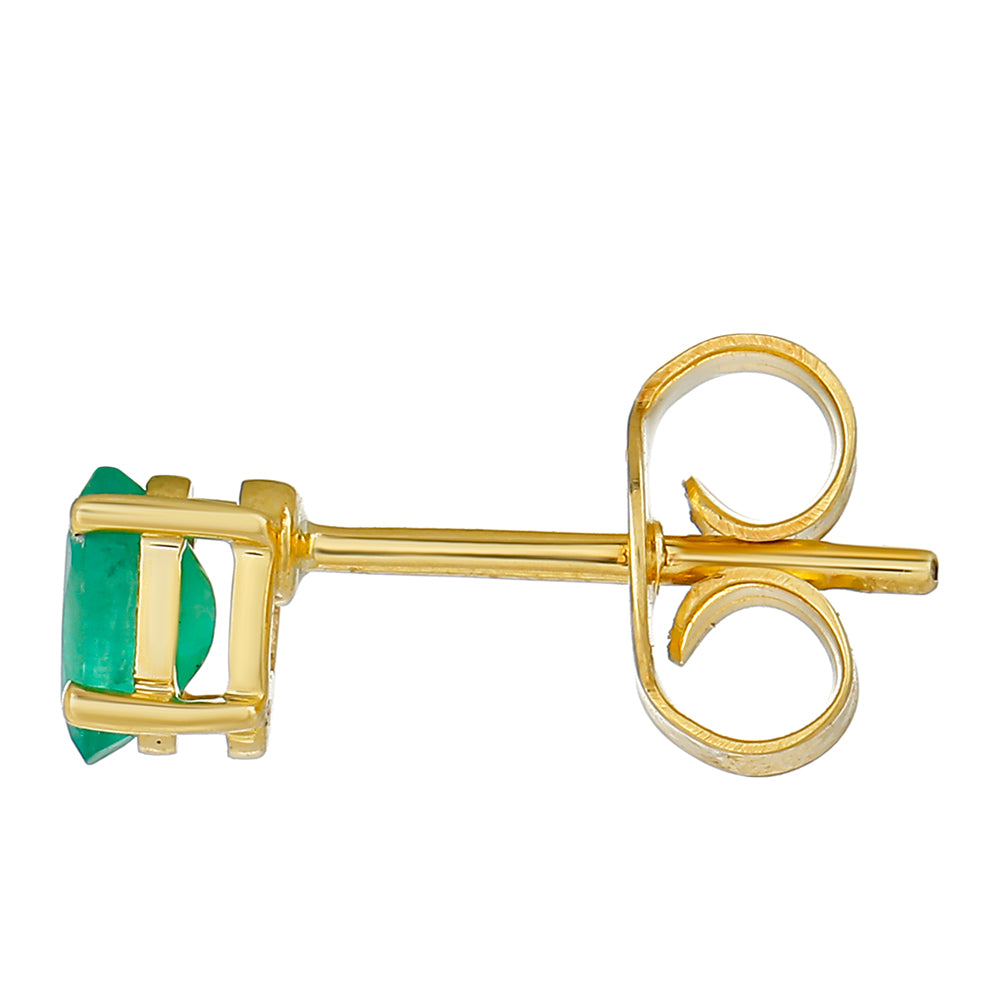 Goldohrringe mit brasilianischem Smaragd