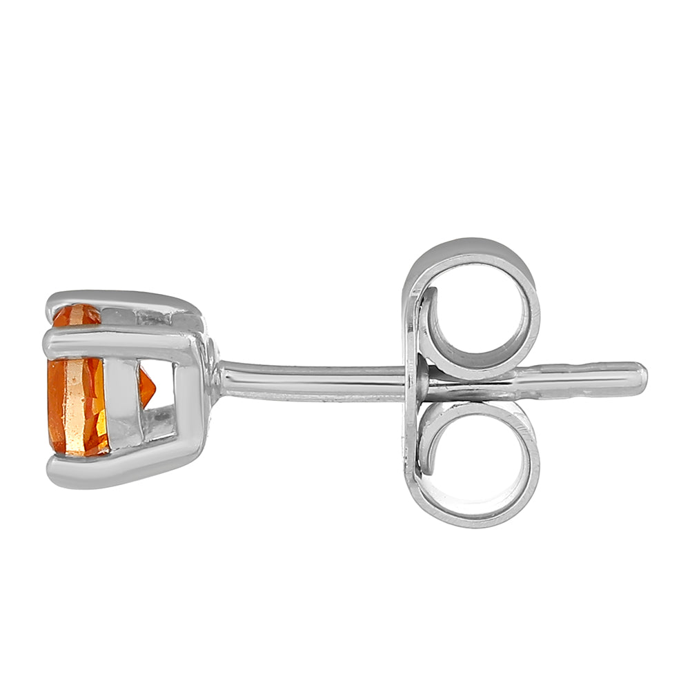 Silberohrringe mit Padparadscha Quarz