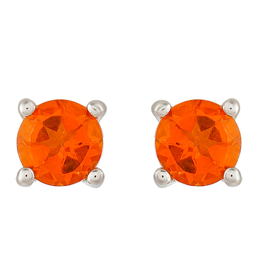 Silberohrringe mit Padparadscha Quarz