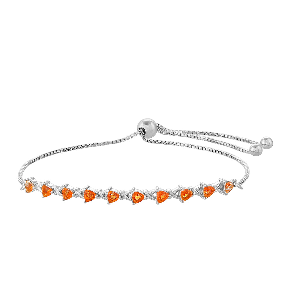 Silberarmband mit Padparadscha Quarz